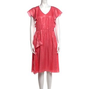 Emporio Armani Silk A-Line Dress Pink Size M